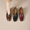 【预售5天】时尚经典女士小皮鞋气质百搭舒适头层牛皮粗跟方头浅口高跟单鞋MBJR&6939 商品缩略图4