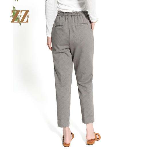 佐尔美经典气质高腰显瘦菱形格休闲裤长裤女M43KC25 商品图4