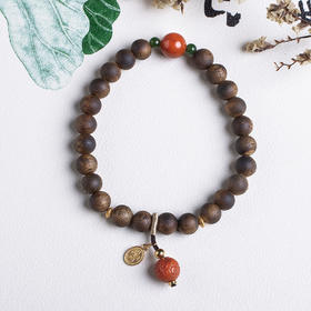 xy0532沉香+南红回纹珠提溜手串