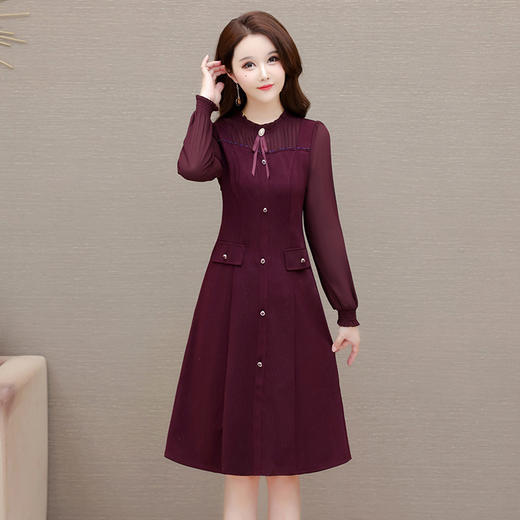 QYM 54A2505-Y连衣裙时尚新款镶钻中长裙 商品图0