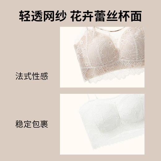 【70ABC-90ABC】【1件抵2件 背心可外穿不凸点】润微法式性感文胸-点状工艺不跑杯 叠穿外露小心思 小胸聚拢防走光内衣 蕾尚轻颜/织梦蕾丝/花间蕾语 商品图2