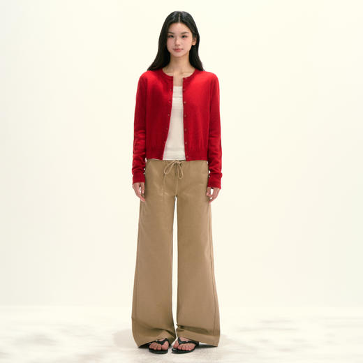 Ariseism 美式复古卡其色裤子阔腿裤女秋季新款休闲长裤子 商品图3