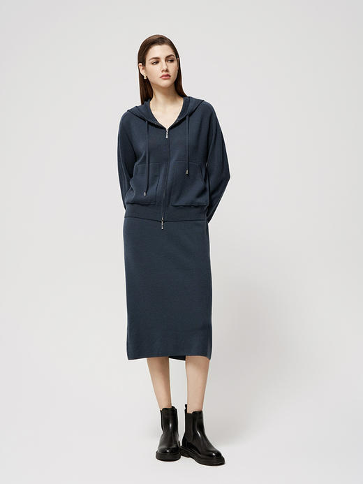 【连帽针织开衫外套】25年秋冬新品女士100%羊毛时尚休闲运动外套 商品图2