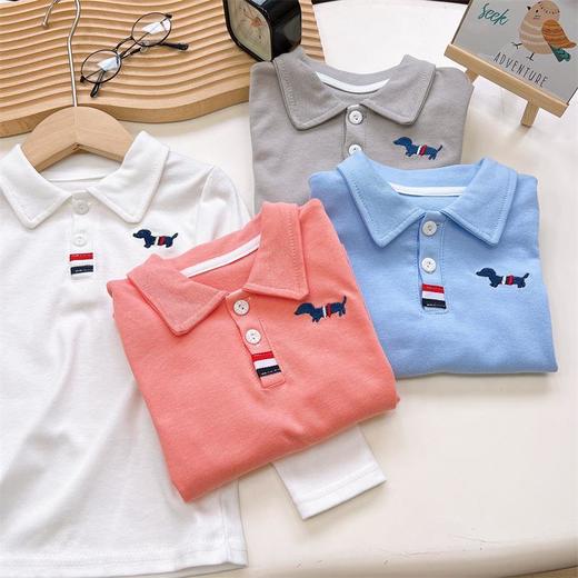 【39元任选2件】欢喜兔纯棉Polo衫开学季校服内搭长袖t恤新款男童宝宝打底衣女童上衣童80-140 商品图4