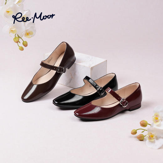 REEMOOR睿慕2025新款法式复古一字扣带玛丽珍鞋浅口单鞋女鞋R2V557 商品图0