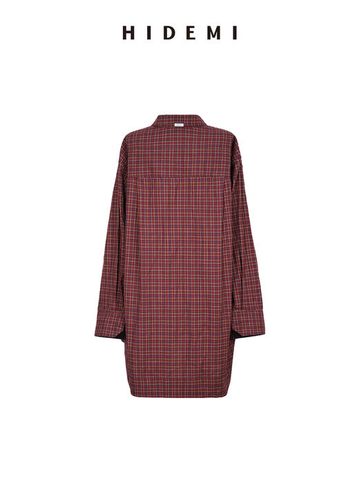 HIDEMI 进口自然棉色织格纹极简廓形经典款宽松知识分子衬衫 商品图8
