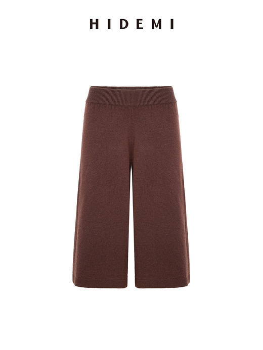 HIDEMI 进口澳洲美利奴羊毛马卡龙拼接撞色polo领中袖中裤针织毛衣套装 polo衫/中裤 商品图7