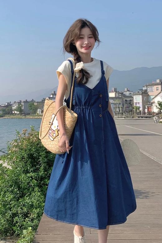 LNNNS 小众设计休闲牛仔吊带裙 21063 商品图1