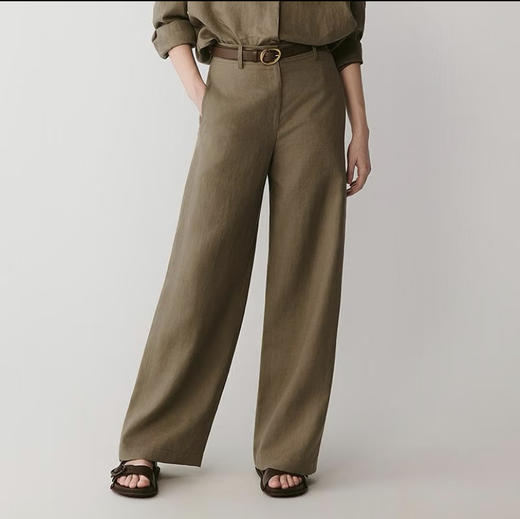 815-5 小禾 彩色 亚麻阔腿裤 167/135穿6码合身 8码小宽松 商品图9