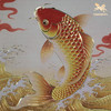铜师傅 手工錾刻 铜雕画《好运来（桌面）》书房办公桌锦鲤装饰画 商品缩略图3