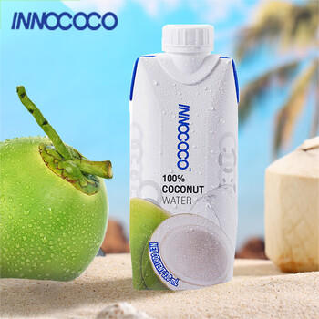 INNOCOCO泰国进口100%椰子水330ml*24瓶青椰果汁椰子水整箱补充电解质 /水饮冲调 /饮料 /果蔬汁/饮料 商品图6