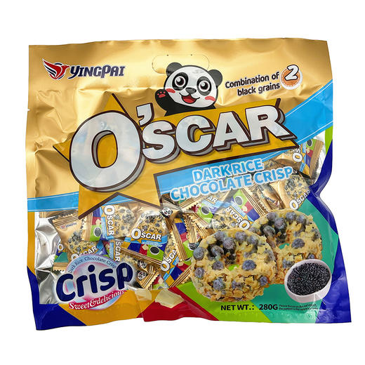 【中欧班列精选2袋】 英国YINGPAI黑米能量圈 原装进口物芝麻熊猫糖果巧克力酥脆零食能量圈 280g/袋 商品图4