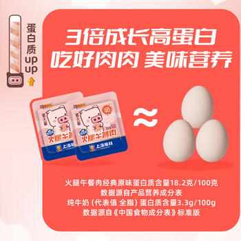 MALING上海梅林片装火腿午餐肉50g*8片 减盐午餐肉零食早餐火腿肠 /休闲食品 /罐头食品 /畜肉类罐头 商品图1