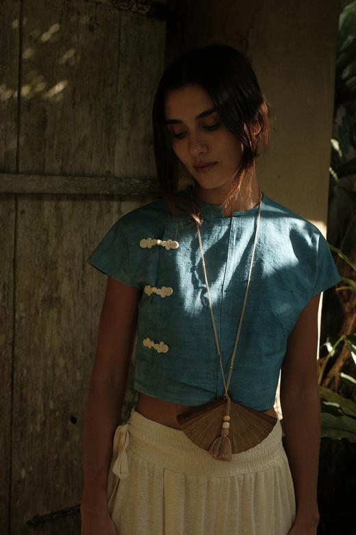 手织古布&植物蓝染 - 中式对襟盘扣小褂 商品图13