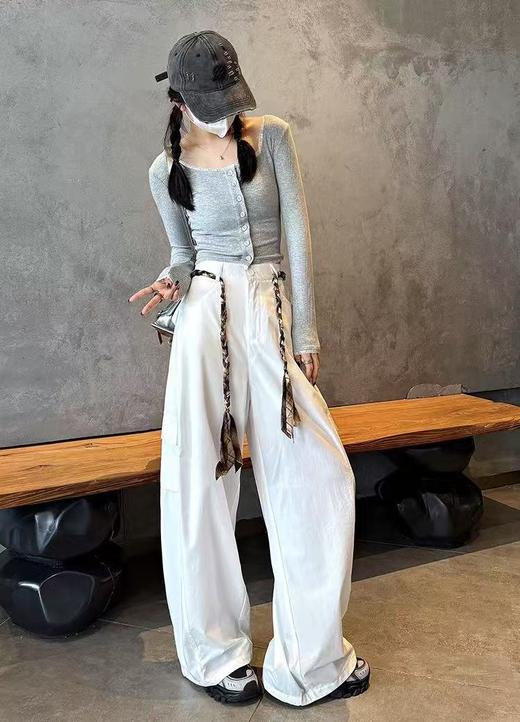 【YW】无忧购韩系弛感辣妹户外休闲编织腰带阔腿裤12574（截单后3-5天发货) 商品图9