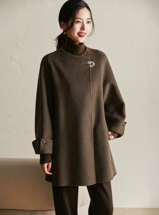 【高端系列】手工定制3086款100%羊毛皮袢一粒扣中款双面尼大衣-喜出 商品图4