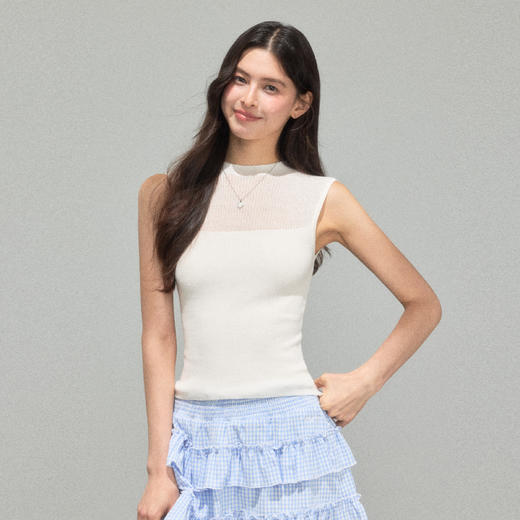 Ariseism 美式复古设计感微透背心女夏季新款修身上衣 商品图0