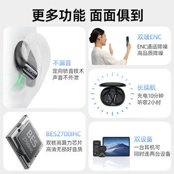 ACEFAST积速轻巧腔开放式蓝牙耳机运动跑步挂耳式健身防汗耳机适用苹果华为小米 非骨传导 /数码 /影音娱乐 /蓝牙/无线耳机 商品图2