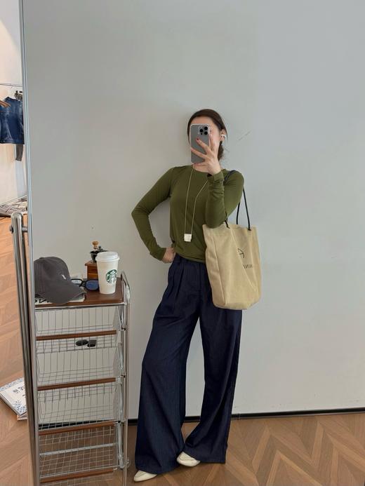 王珞丹同款MAX高端线软牛仔阔腿牛仔裤 商品图7