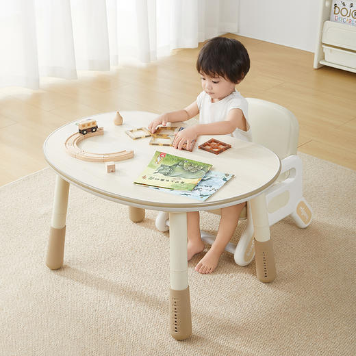 【冬日暖拥】曼龙mloong花生桌幼儿园桌子宝宝游戏玩具桌可升降调节儿童学习桌椅套装 商品图6