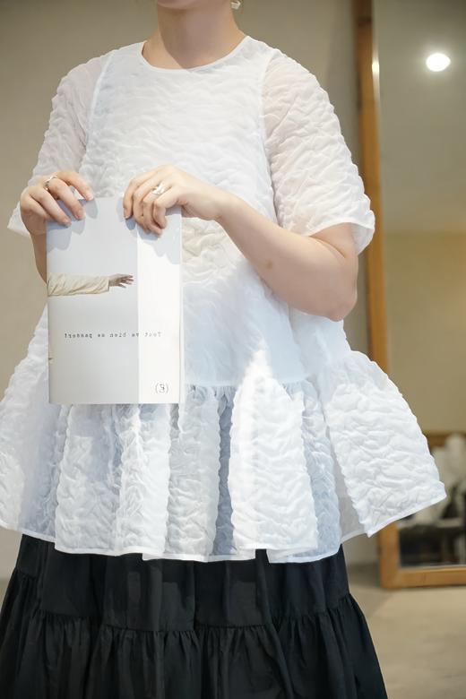 cecilie bahnsen白色细节感圆领长上衣 商品图1