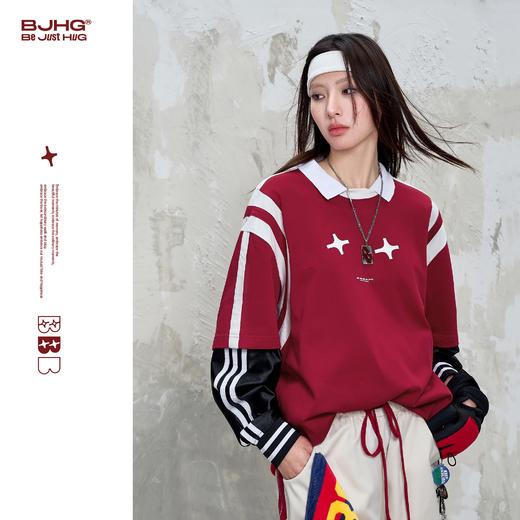 BJHG不计后果 笑脸短袖t恤男夏季2025新款拼接解构运动复古半袖女 商品图0