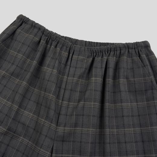 GOODBAI 粗体logo印花格纹收腰抽绳阔腿休闲长裤 商品图3