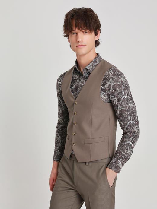 callisto雪茄棕绵羊毛马甲 商品图3