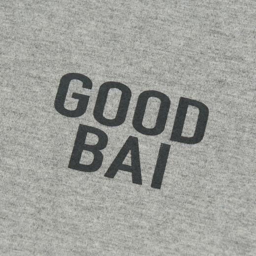 GOODBAI 粗体logo印花撞色拼接圆领oversize长袖T恤 商品图4