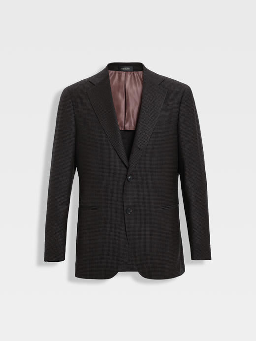 callisto雪茄棕复古千鸟格平驳领便西 商品图0