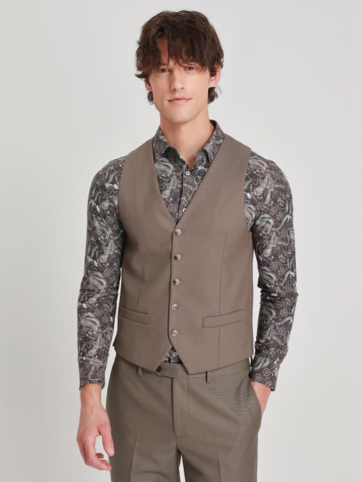 callisto雪茄棕绵羊毛马甲 商品图2