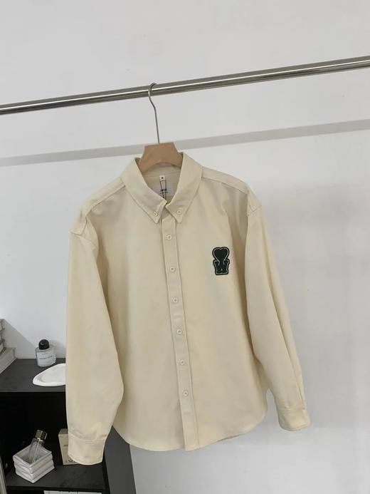 AMl x W*oshik 联名爱心徽标情侣款立体毛巾绣花刺绣长袖衬衫 商品图2