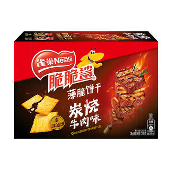 雀巢（Nestle）脆脆鲨薄脆饼干炭烧牛肉味200g 休闲零食早餐 女神节 开学零食 /休闲食品 /饼干 /薄脆饼干 商品图3