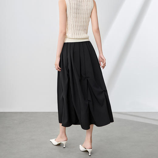 「高货wl」全新升级【铂金会员293/天猫389/差价96】(42208)洛诗琳高级感不规则褶皱半身裙2025夏季高腰大摆半身裙女 商品图1