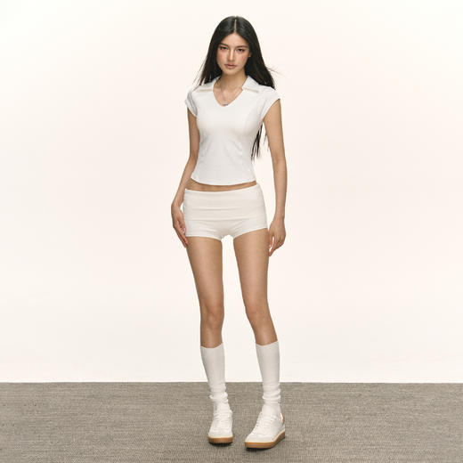 Ariseism 美式复古设计感白色运动款瑜伽上衣短袖T恤女夏季新款 商品图3