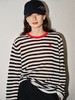 原单Marim*kko白百何同款撞色领条纹长袖tee 商品缩略图0