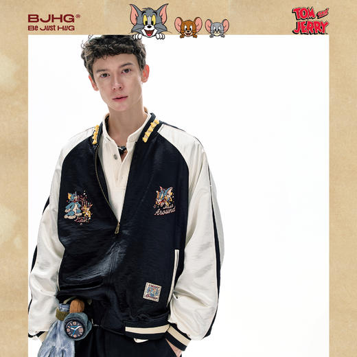 【猫和老鼠联名】BJHG不计后果棒球服外套男款秋季复古飞行夹克女 商品图2