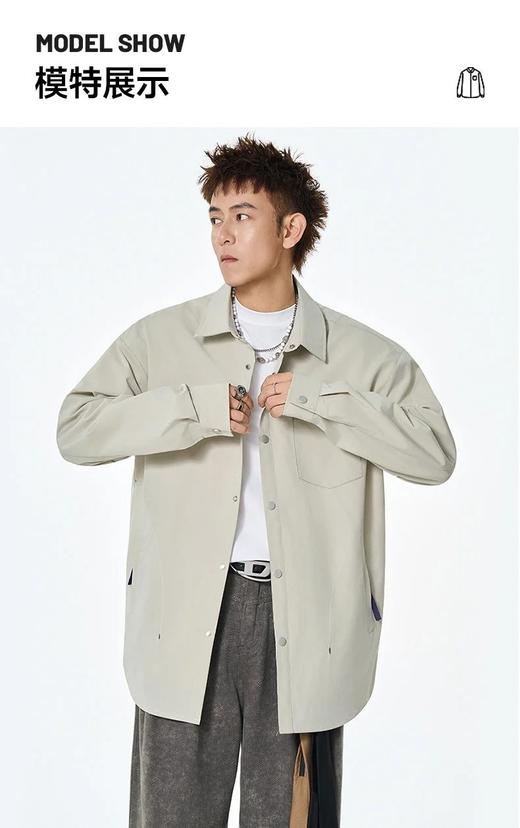【质感新格调 硬挺垂感有型】斯辰唯佳户外山系情侣骨鸟格防泼衬衣外套 商品图3