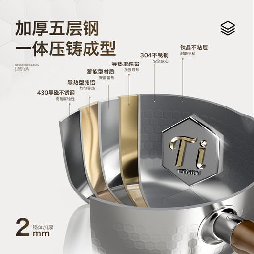 kimscook钛雪平锅无涂层奶锅不粘锅小锅一人食婴儿辅食锅煮泡面锅 商品图4