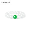 GAONAS非金属玻璃手链雪中春信时尚清丽贵气白手链11606SG 商品缩略图1
