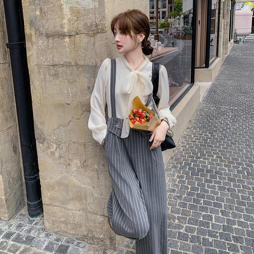 HRSNX30222025秋装新款穿着显材优雅气质背带裤两件套新款设计感 商品图3