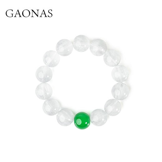 GAONAS非金属玻璃手链雪中春信时尚清丽贵气白手链11606SG 商品图0