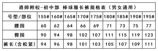 遵师附校-棒球服长裤 商品图4