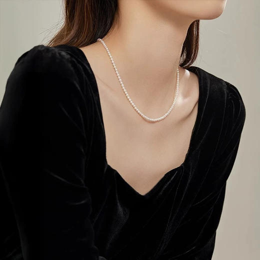 天语龙吟珍珠锁骨链5mm小米珠天然淡水珍珠项链百搭颈链高级锁骨链 商品图5