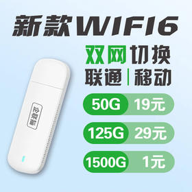 一机多网自由切换4g无线网卡Ufi随身WiFi6即插即用便携wifl车载上网卡【优享套餐】