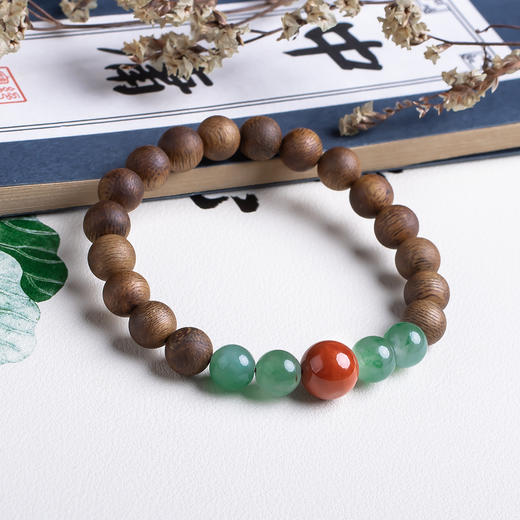 xy0538沉香+南红非洲翠手串 商品图3