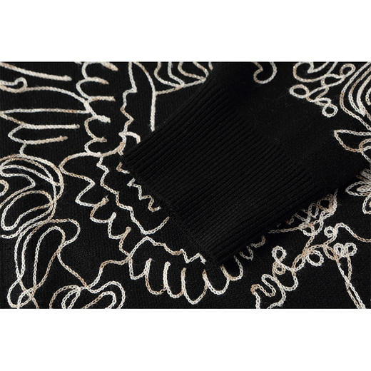 OSL 9525提花时尚休闲宽松针织棒球服显瘦拉链开衫 商品图3