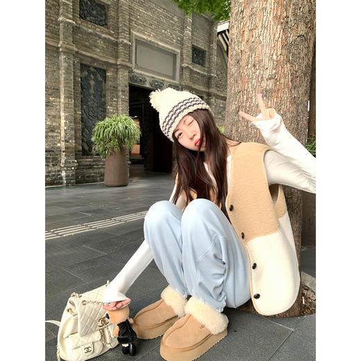 <曾小咸推荐>韩系简约百搭修身女长袖T恤打底 商品图4