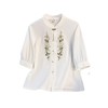 XNS9513新中式复古高档提花刺绣中袖衬衫上衣国潮气质宽松休闲衬衣女 商品缩略图4