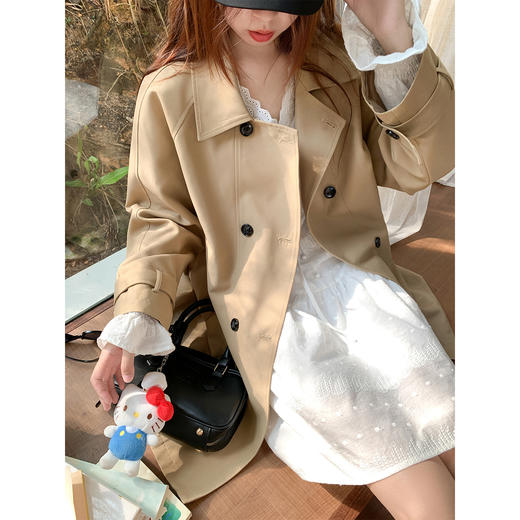 <曾小咸推荐>现货秒杀 ！微信超特价！韩版双排扣中长款风衣 日常269.99 立减100 秒杀169.99！！ 商品图1